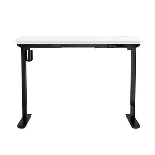 140cm Electric Standing Desk Single Motor Black and White