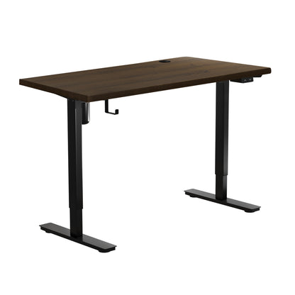 140cm Electric Standing Desk Single Motor Black and Walnut