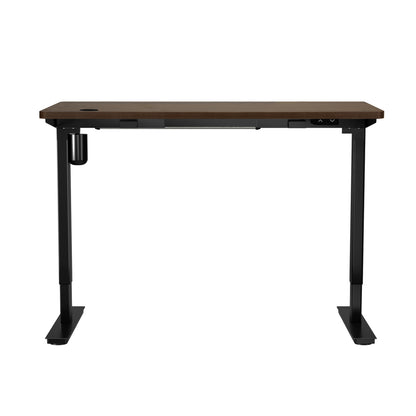140cm Electric Standing Desk Single Motor Black and Walnut