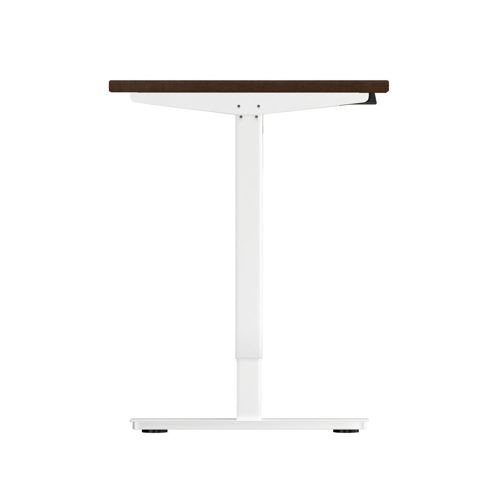 140cm Electric Standing Desk Single Motor White and Walnut