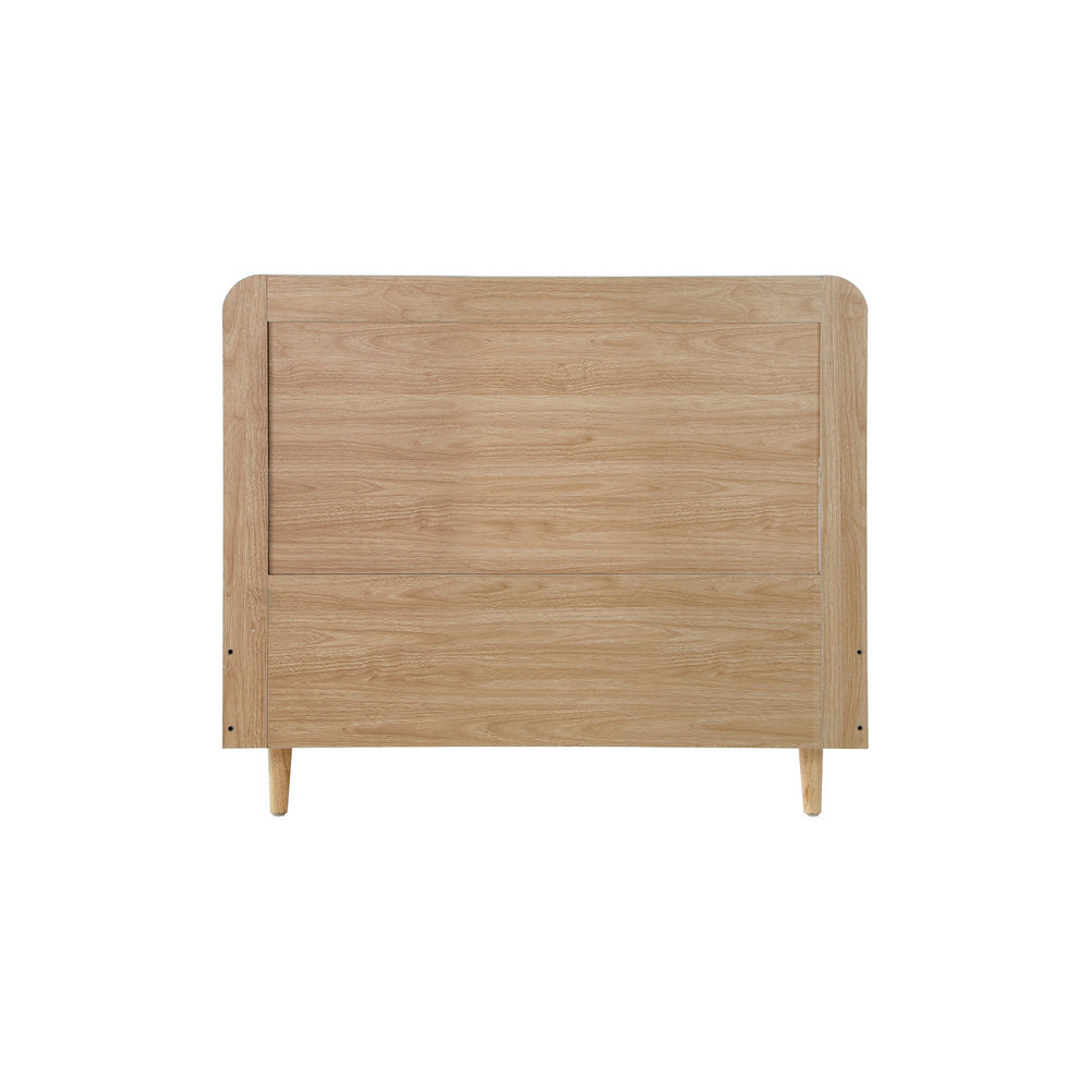 King Single Wooden Bed Frame with Rattan Headboard