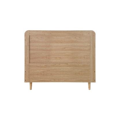 King Single Wooden Bed Frame with Rattan Headboard