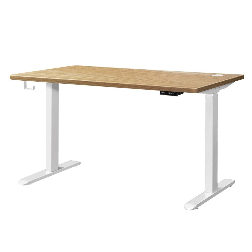 Standing Desk Dual Motor Adjustable 120cm White and Oak