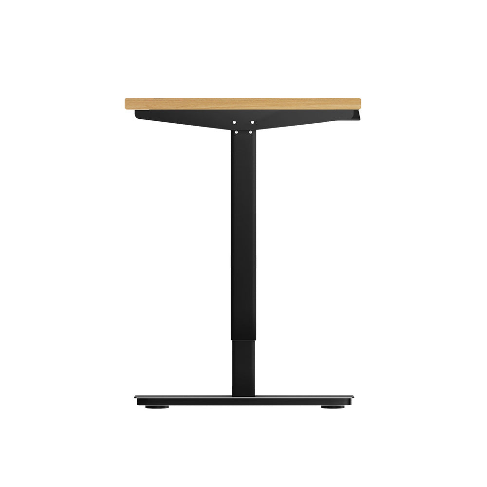 Electric Standing Desk Single Motor 120cm Black and Oak