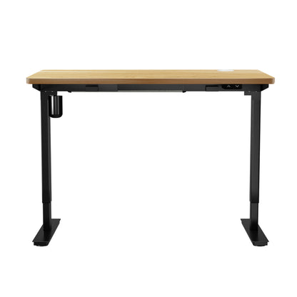 Electric Standing Desk Single Motor 120cm Black and Oak
