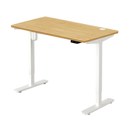 Electric Standing Desk Single Motor White&Oak 120cm