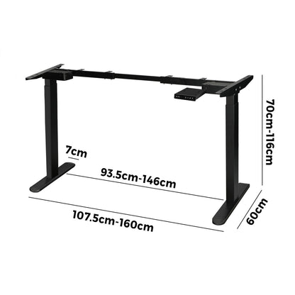Adjustable Standing Desk Frame Dual Motor Black