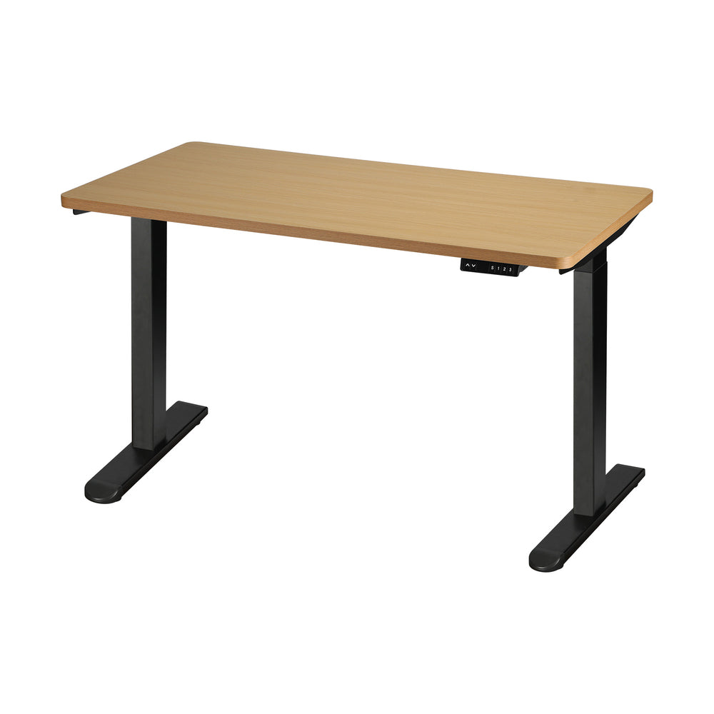 Sit Stand Desk Height Adjustable Desk Black and Oak 160 cm
