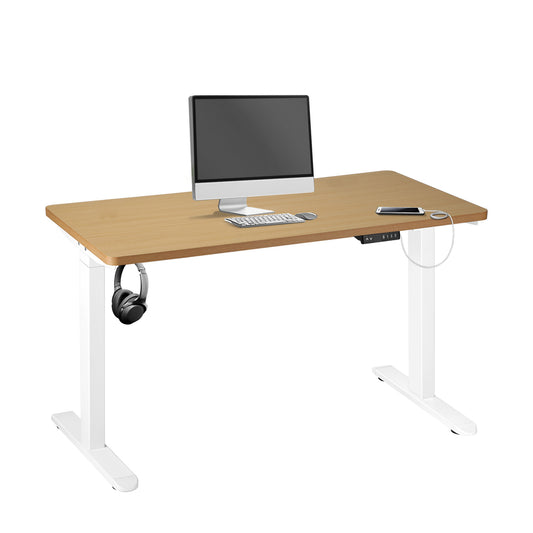 Sit Stand Desk Height Adjustable White Oak 160 cm