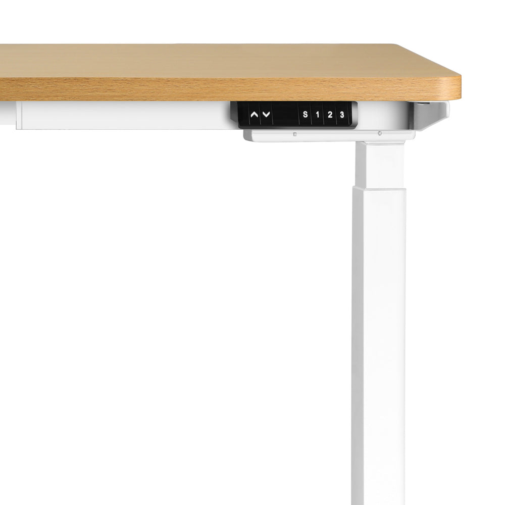 Sit Stand Desk Height Adjustable White Oak 160 cm