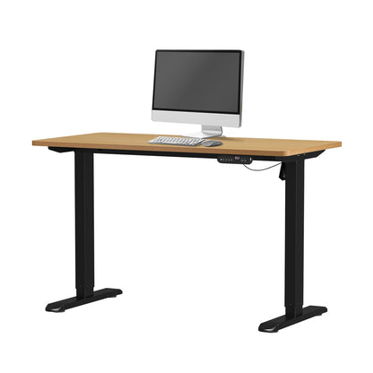 120 cm Electric Standing Desk Single Motor Black and Oak