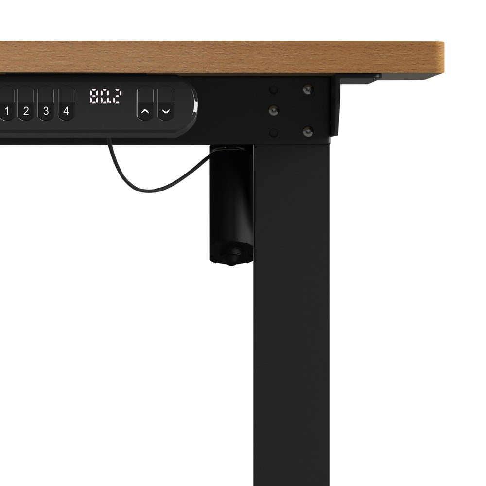 120 cm Electric Standing Desk Single Motor Black and Oak