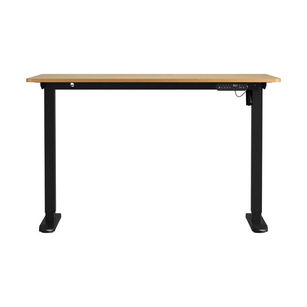 120 cm Electric Standing Desk Single Motor Black and Oak