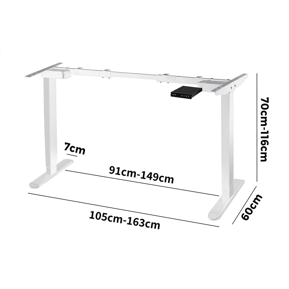 Motorised Adjustable Standing Desk Frame White