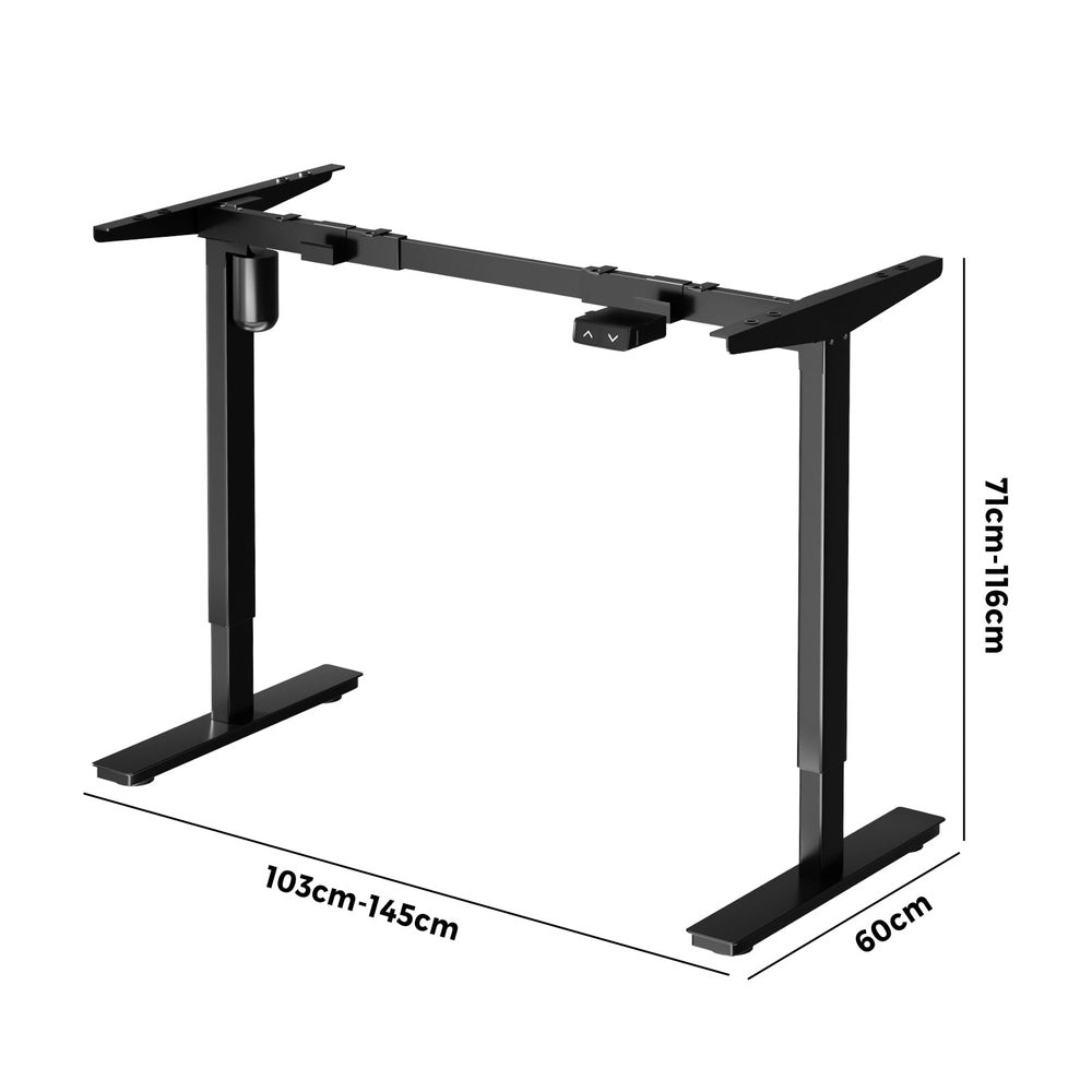 Adjustable Standing Desk Frame Single Motor Black