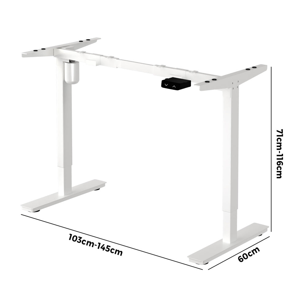 Adjustable Standing Desk Frame Single Motor White