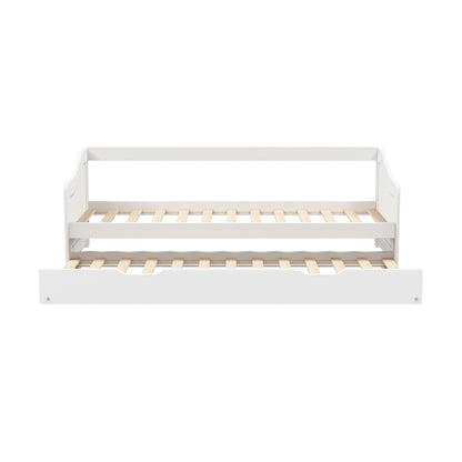Wooden Single Size Daybed with Trundle Bed Frame