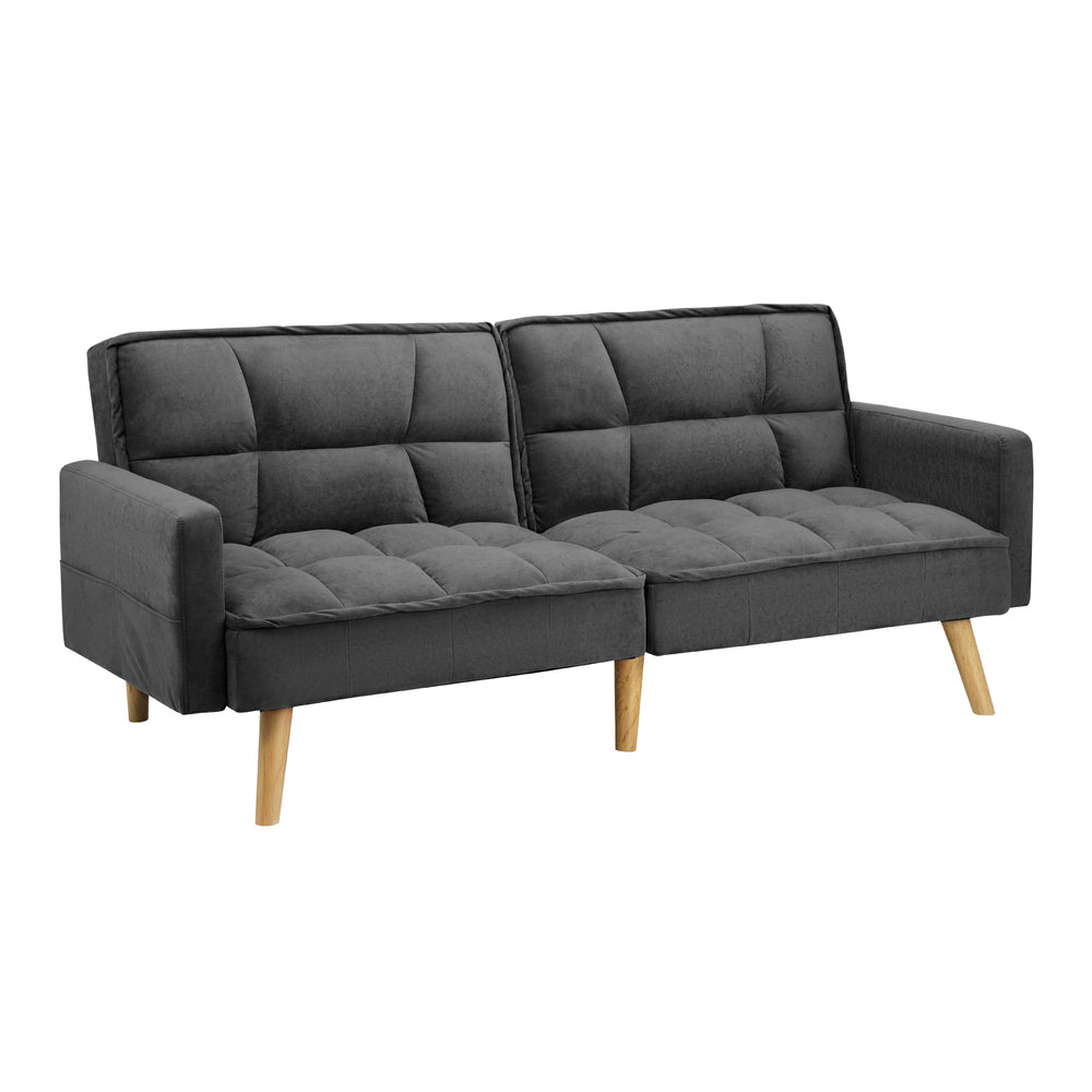 3-Seater Velvet Sofa Bed Grey