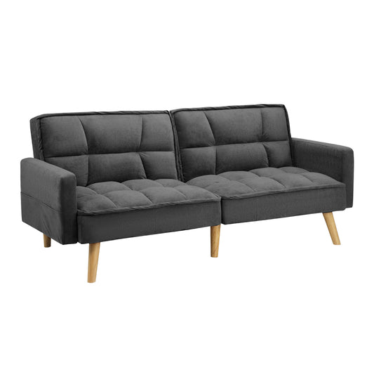 3-Seater Velvet Sofa Bed Grey