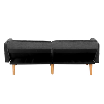3-Seater Velvet Sofa Bed Grey