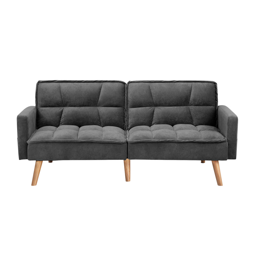 3-Seater Velvet Sofa Bed Grey