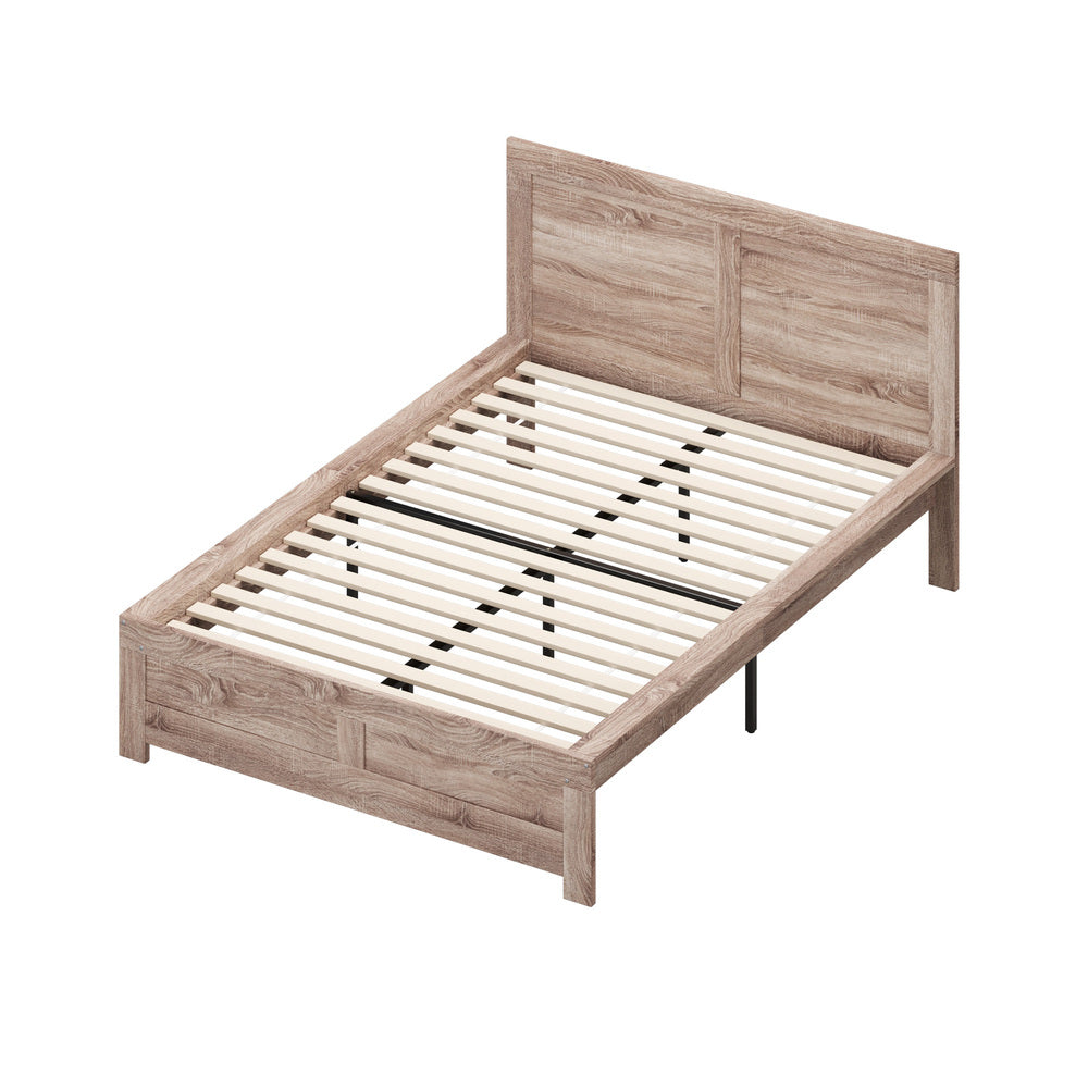 Queen Size Contemporary Wooden Bed Frame Light Oak