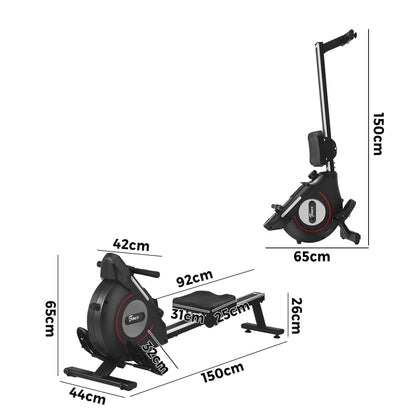 Rowing Machine Magnetic Resistance Rower Fitness Equipment Black