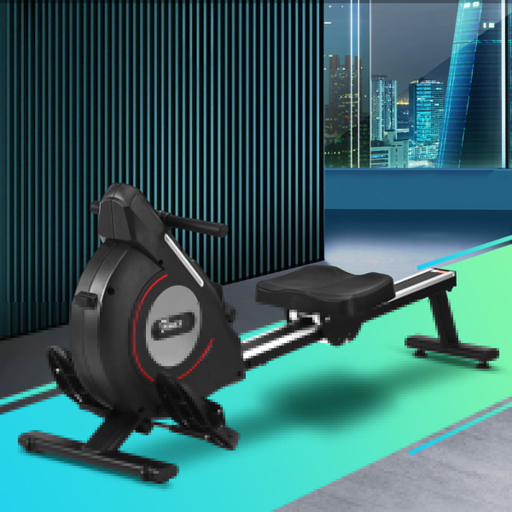 Rowing Machine Magnetic Resistance Rower Fitness Equipment Black