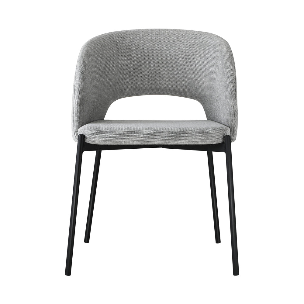 4PCS Armchair Dining Chairs Fabric Grey and Black