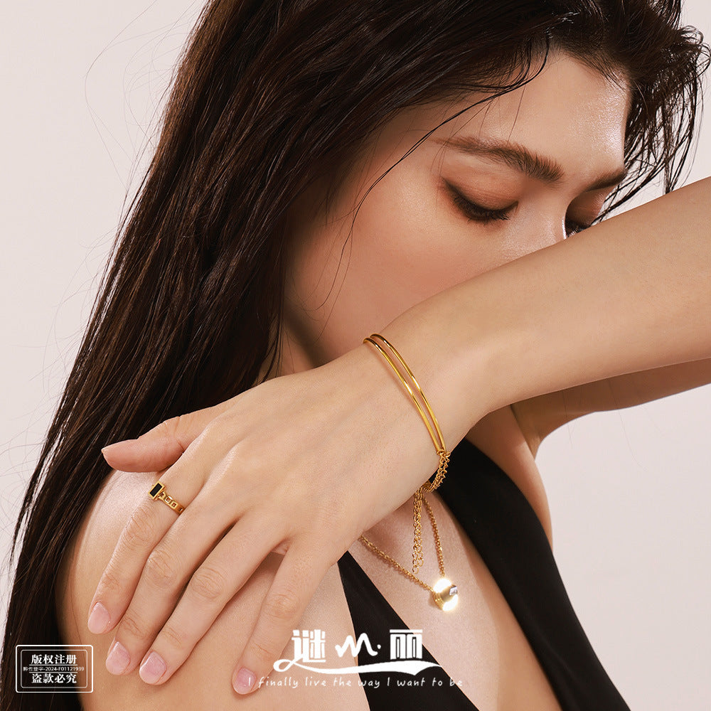 Stainless Steel PVD Gold-Plated Coil Bracelet