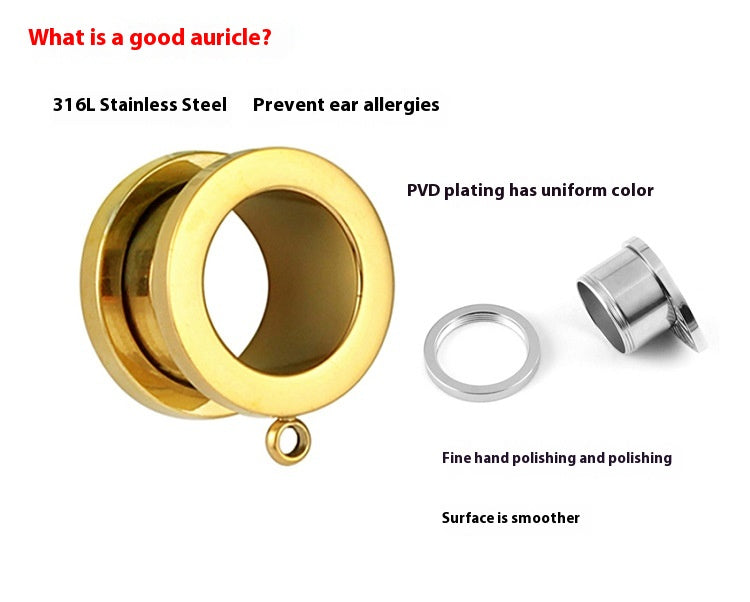 316L Stainless Steel Auricle Ornaments With Love PVD Electroplating