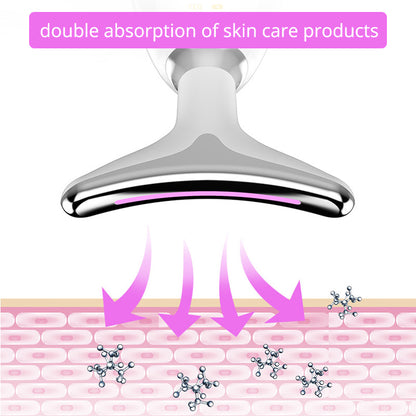EMS Thermal Neck Lifting & Tightening Massager, Electric Microcurrent Wrinkle Remover, LED Photon Face Beauty Device For Woman