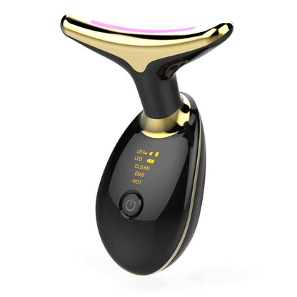 EMS Thermal Neck Lifting & Tightening Massager, Electric Microcurrent Wrinkle Remover, LED Photon Face Beauty Device For Woman