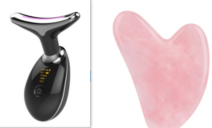 EMS Thermal Neck Lifting & Tightening Massager, Electric Microcurrent Wrinkle Remover, LED Photon Face Beauty Device For Woman
