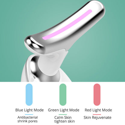 EMS Thermal Neck Lifting & Tightening Massager, Electric Microcurrent Wrinkle Remover, LED Photon Face Beauty Device For Woman