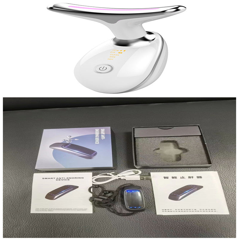 EMS Thermal Neck Lifting & Tightening Massager, Electric Microcurrent Wrinkle Remover, LED Photon Face Beauty Device For Woman
