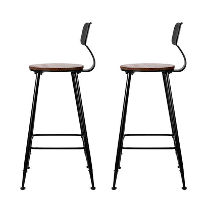 Artiss 2x Bar Stools Vintage Metal Chairs (DzTest)