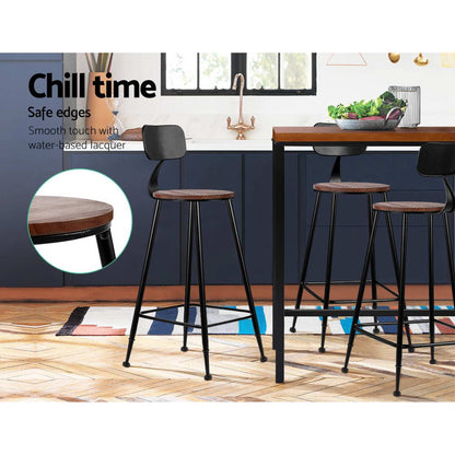 Artiss 2x Bar Stools Vintage Metal Chairs (DzTest)