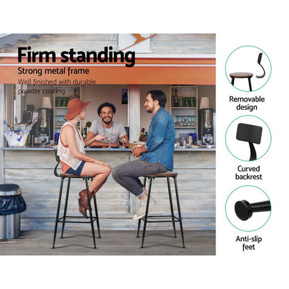 Artiss 2x Bar Stools Vintage Metal Chairs (DzTest)