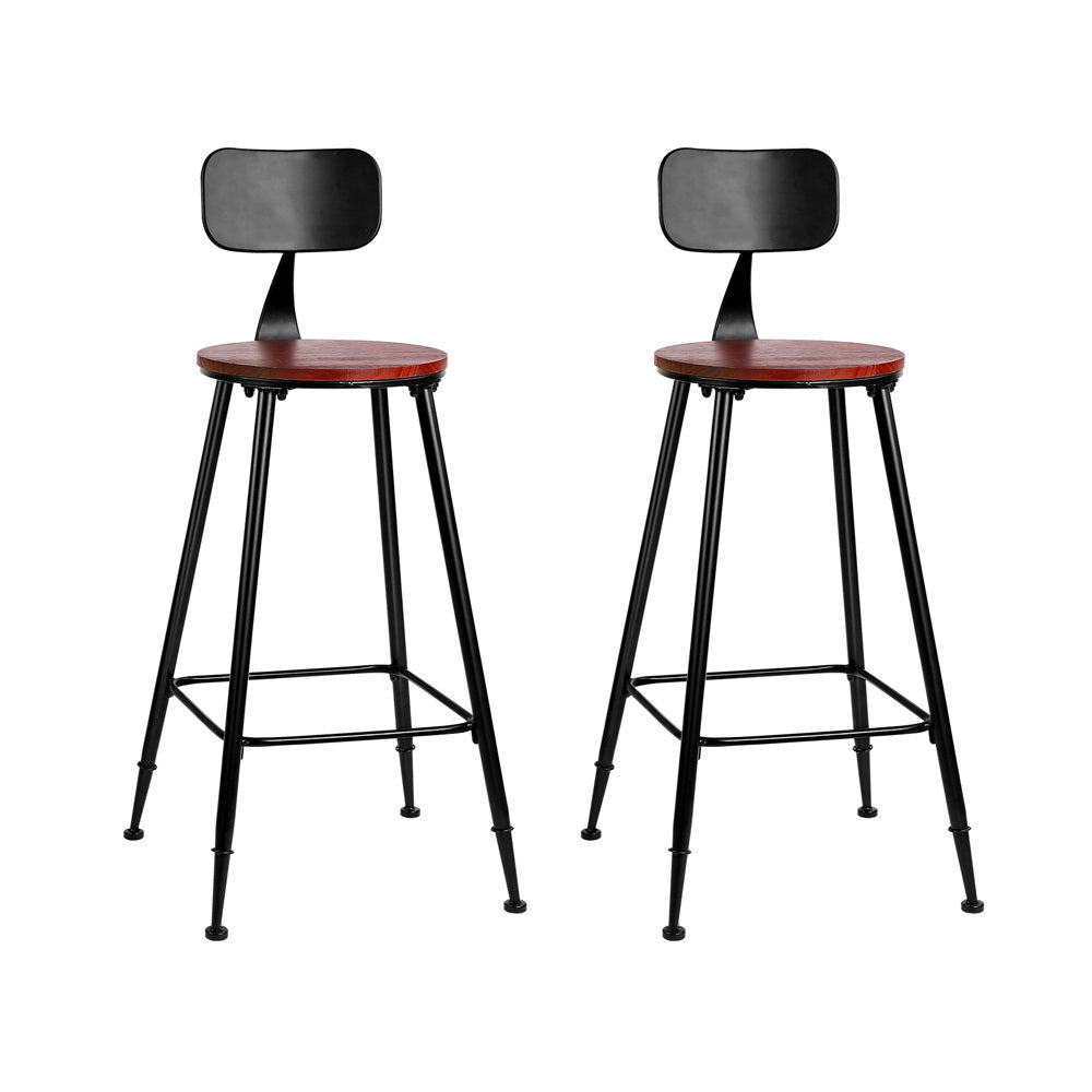 Artiss 2x Bar Stools Vintage Metal Chairs (DzTest)