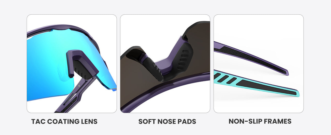 OutdoorMaster Hawk II Polarized Sports Sunglasses for Men Women, TAC 100% UV400 Protection TR90 Frame Cycling Sunglasses, Baseball Running Fishing Golf Glasses-White Frame+revo Blue Cat.3