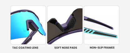 OutdoorMaster Hawk II Polarized Sports Sunglasses for Men Women, TAC 100% UV400 Protection TR90 Frame Cycling Sunglasses, Baseball Running Fishing Golf Glasses-White Frame+revo Blue Cat.3