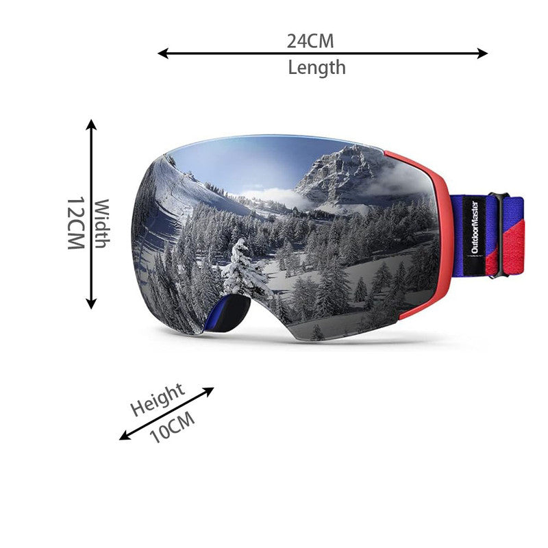 OutdoorMaster Ski Goggles PRO - Frameless, Interchangeable Lens 100% UV400 Protection Snow Goggles for Men & Women-OM-2