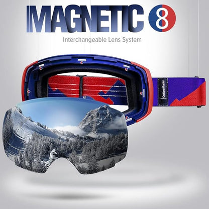 OutdoorMaster Ski Goggles PRO - Frameless, Interchangeable Lens 100% UV400 Protection Snow Goggles for Men & Women-OM-2