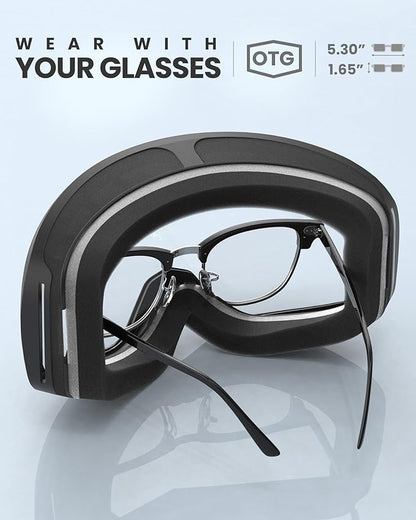 OutdoorMaster Owl Ski Goggles OTG, Snow Snowboard Goggles for Men Women Youth, Anti-Fog, 100% UV Protection-OM-72