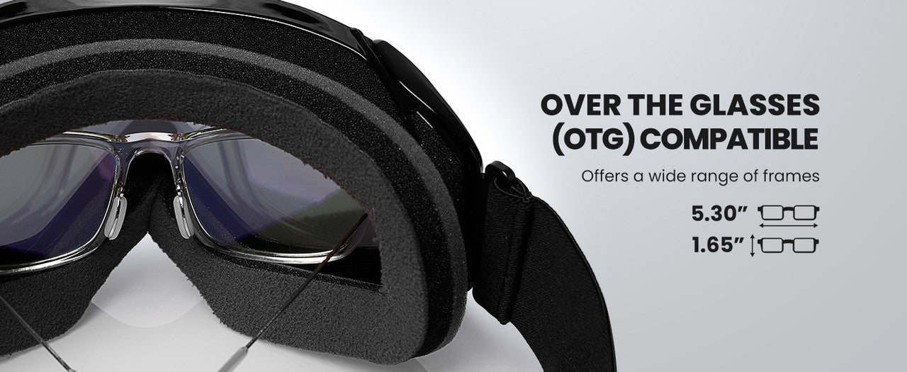 OutdoorMaster OTG Ski Goggles - Over Glasses Ski/Snowboard Goggles for Men, Women & Youth - 100% UV Protection-OM-5