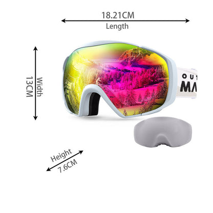 OutdoorMaster Ski Goggles with Cover Snowboard Snow Goggles OTG Anti-Fog -100% UV Protection-OM-18