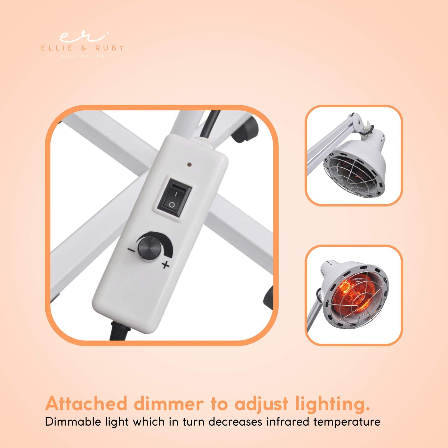 Ellie & Ruby Infrared Heat Floor Lamp 275W Mobile Dimmable Home Salon Treatment