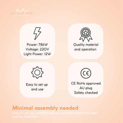 Ellie & Ruby Facial Steamer Magnifying Lamp - 2in1 Professional Beauty Machine