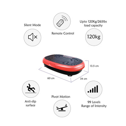 Social Hike Red Mini Vibration Plate - Vibrating Exercise Machine Platform
